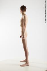 Nude Man White Standing poses - ALL Slim Short Brown Standing poses - simple Realistic